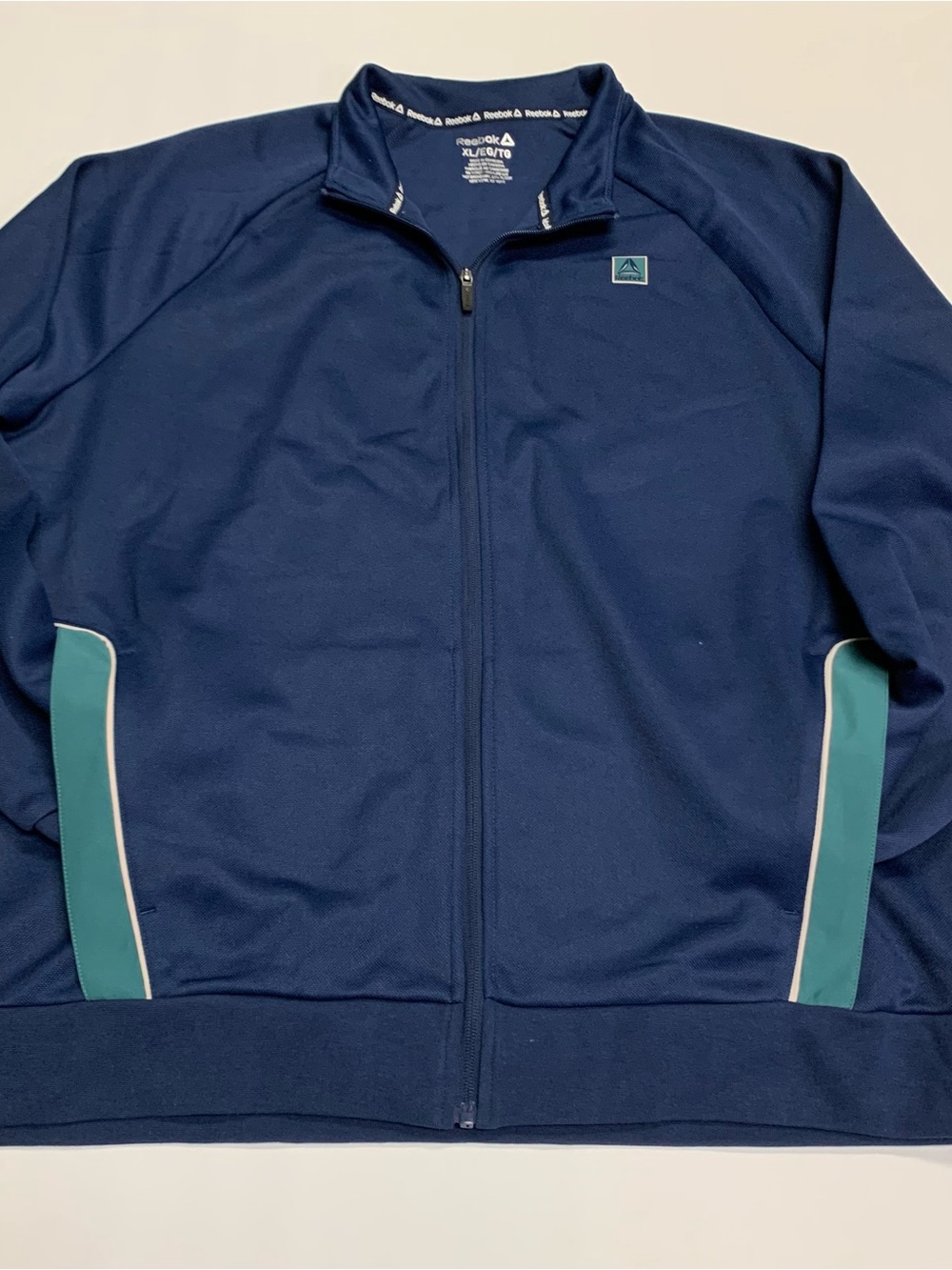 Reebok Navy Track Jacket with Teal Panels